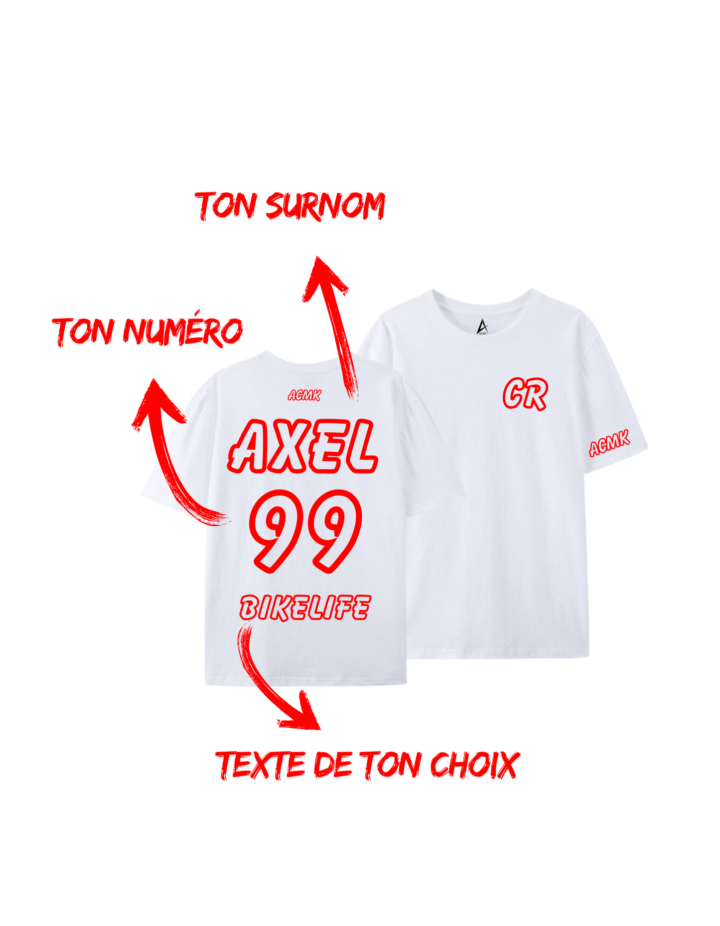 Ensemble CR Blanc personnalisé - numéroté