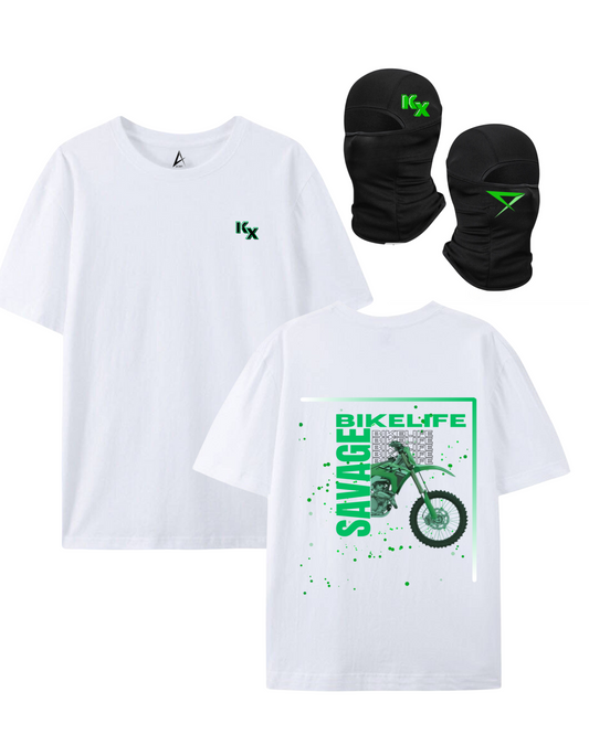 PACK SAVAGE t-shirt + KX balaclava - White