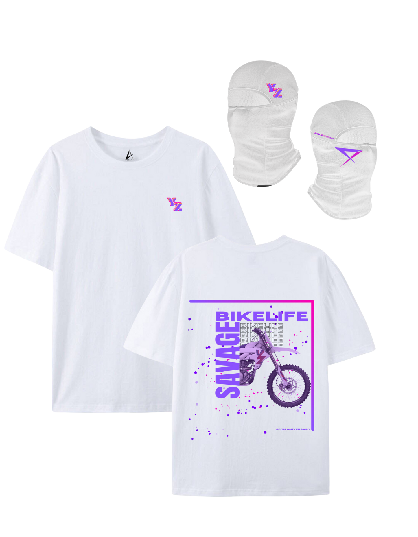 SAVAGE T-shirt + YZ 50TH anniversary balaclava PACK