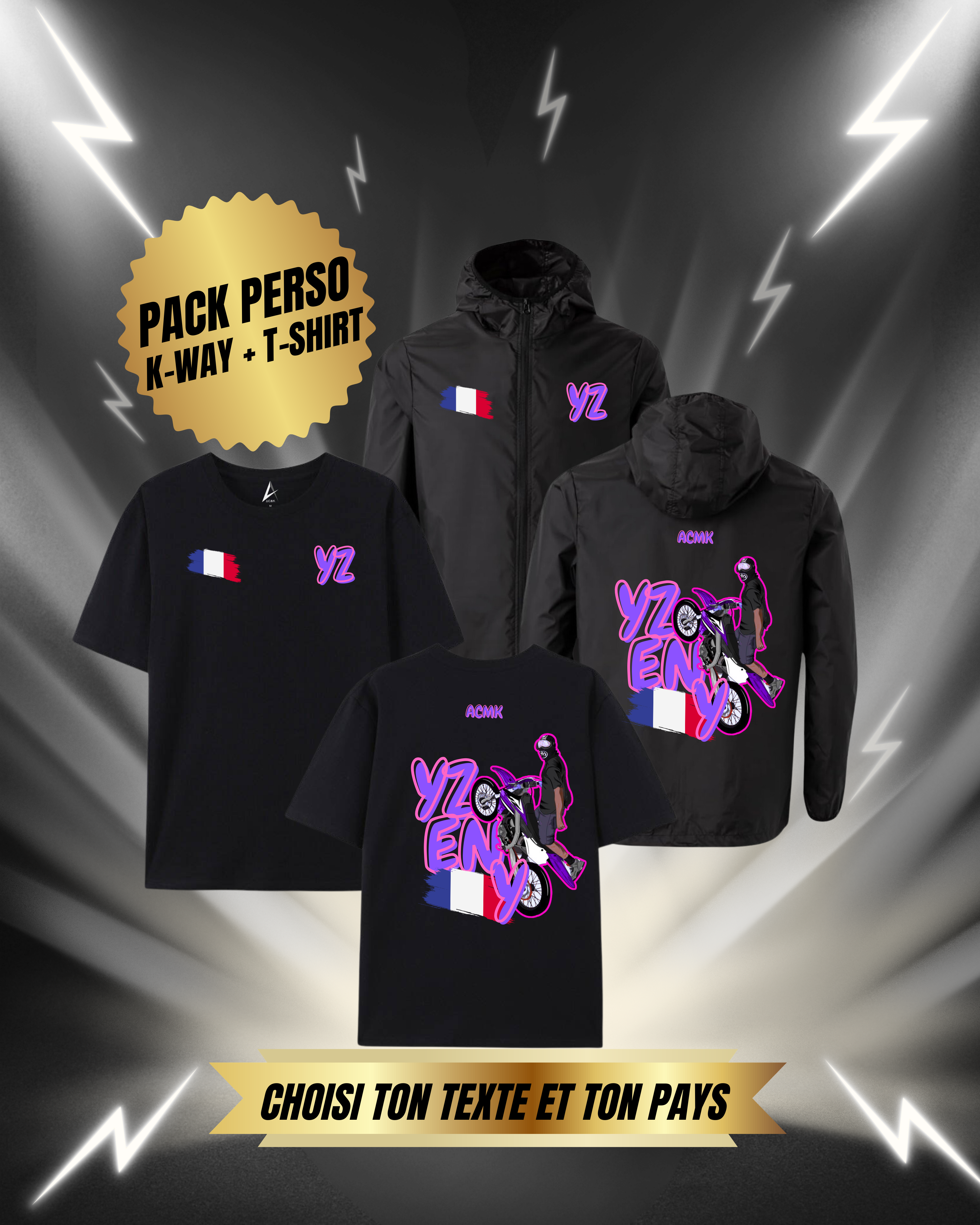 PACK DUO Coupe vent + T-shirt - YZ 50TH - Personnalisé