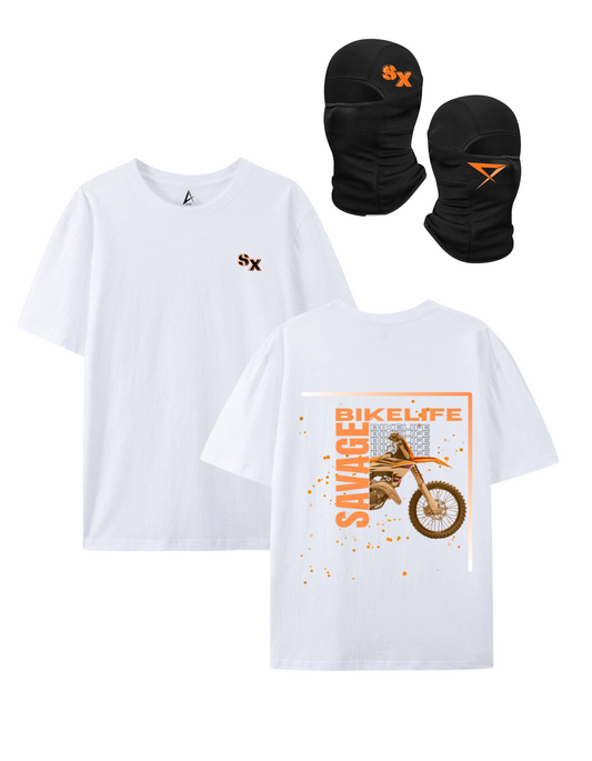 PACK SAVAGE T-shirt + SX balaclava - White