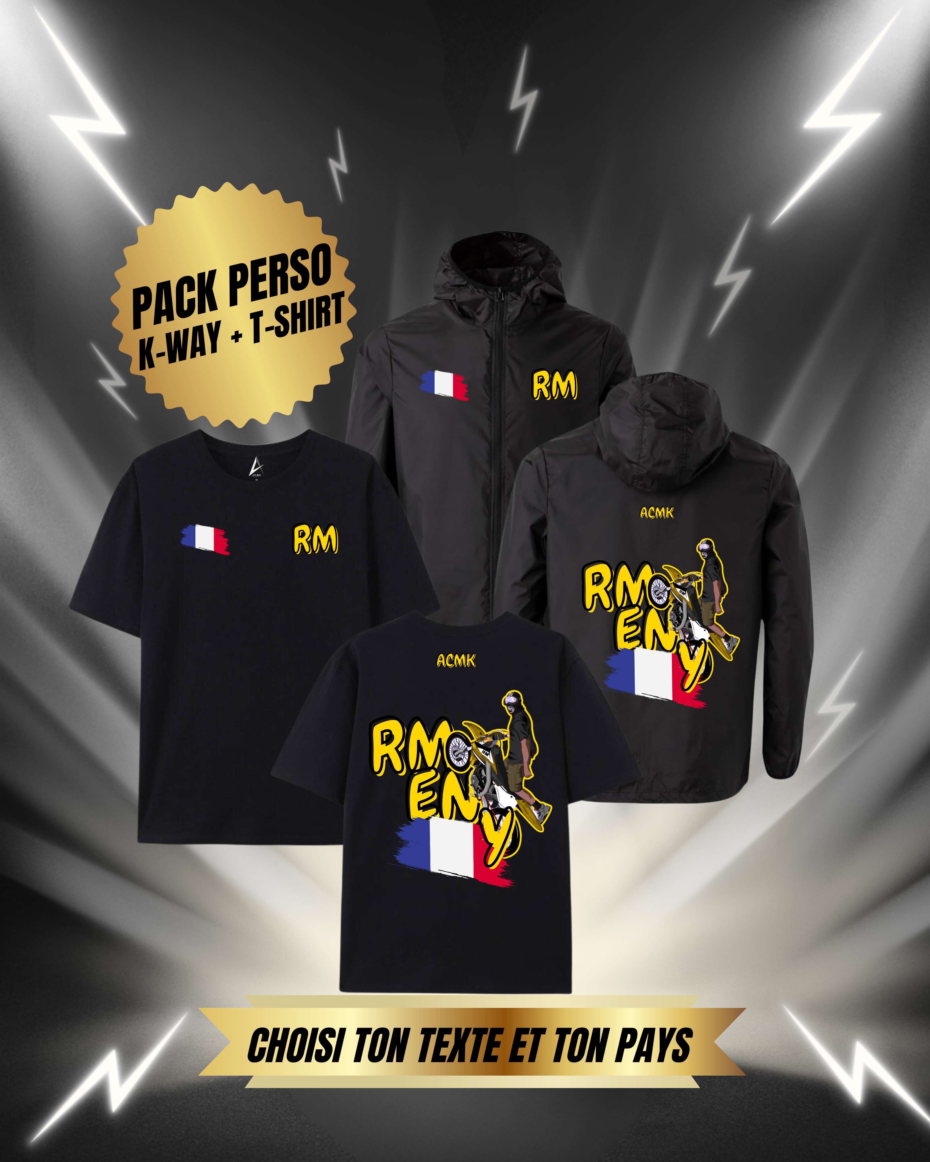PACK DUO Coupe vent + T-shirt - RM - Personnalisé