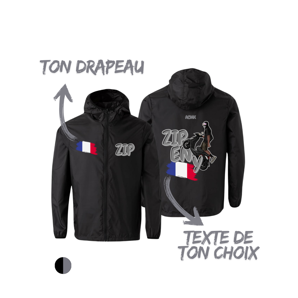 Coupe vent - ZIP FLAG EDITION - personnalisé