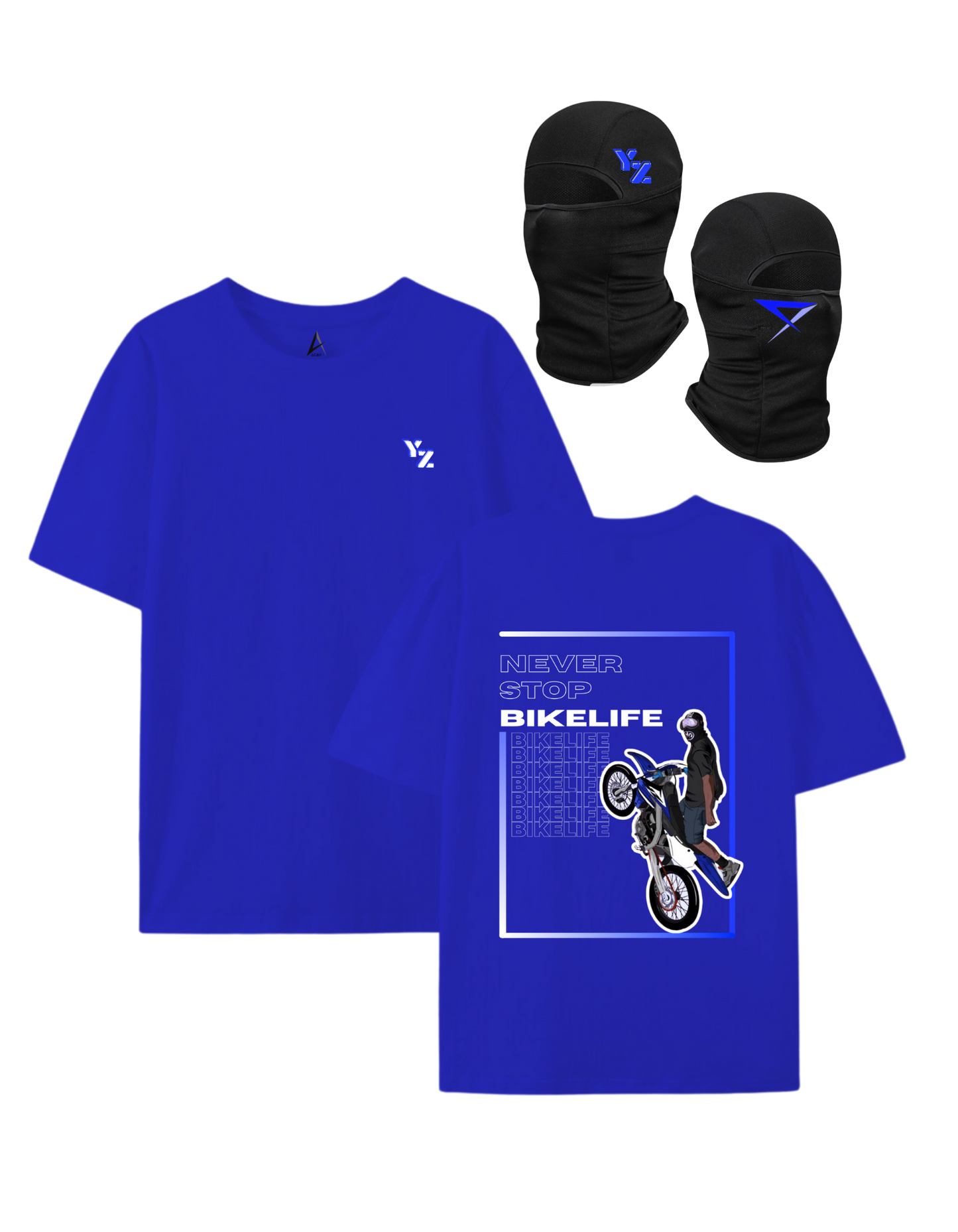 PACK T-shirt + YZ balaclava - Blue