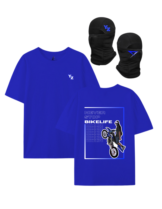 PACK T-shirt + YZ balaclava - Blue