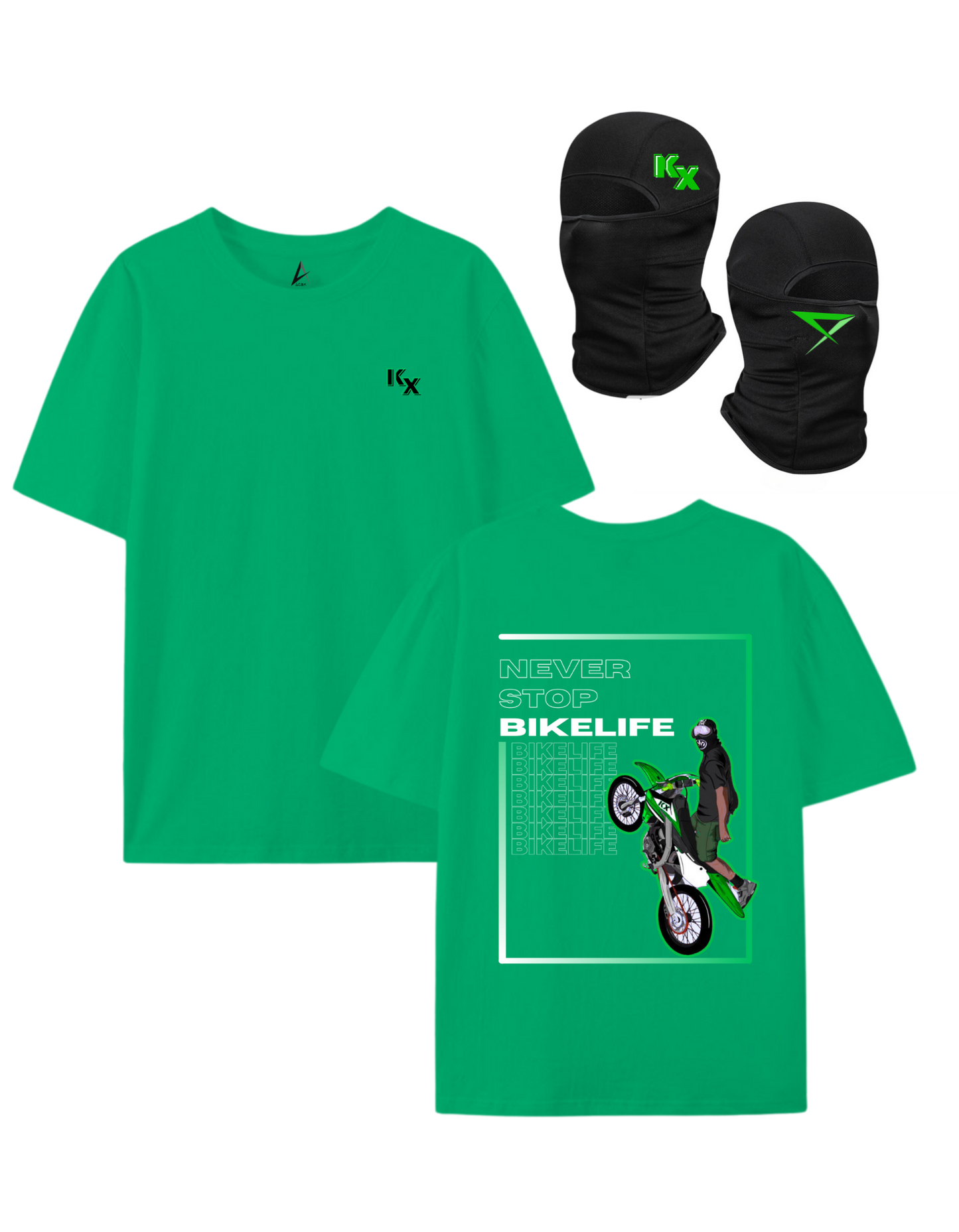 PACK KX T-shirt + Balaclava - Green