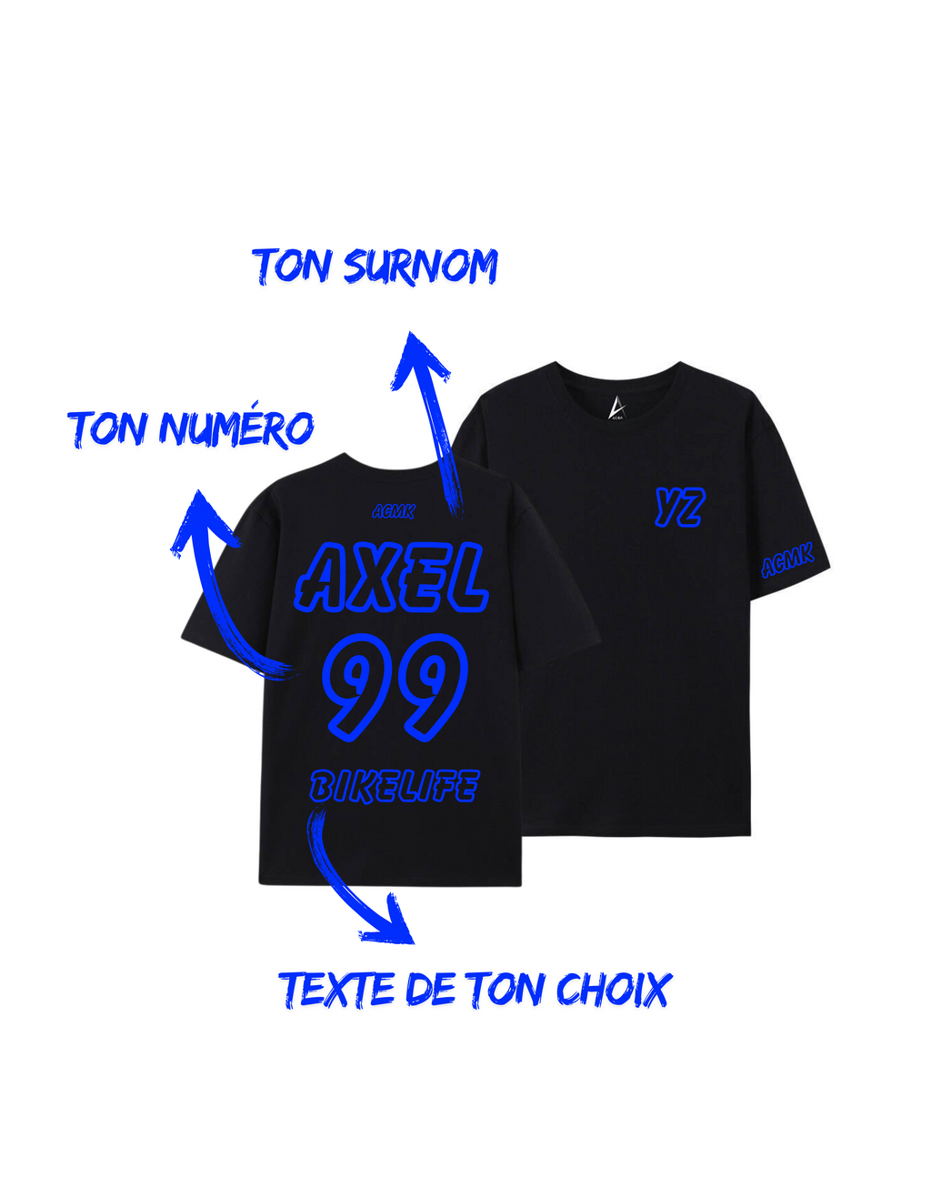 Tee-shirt YZ personnalisé - Numéroté