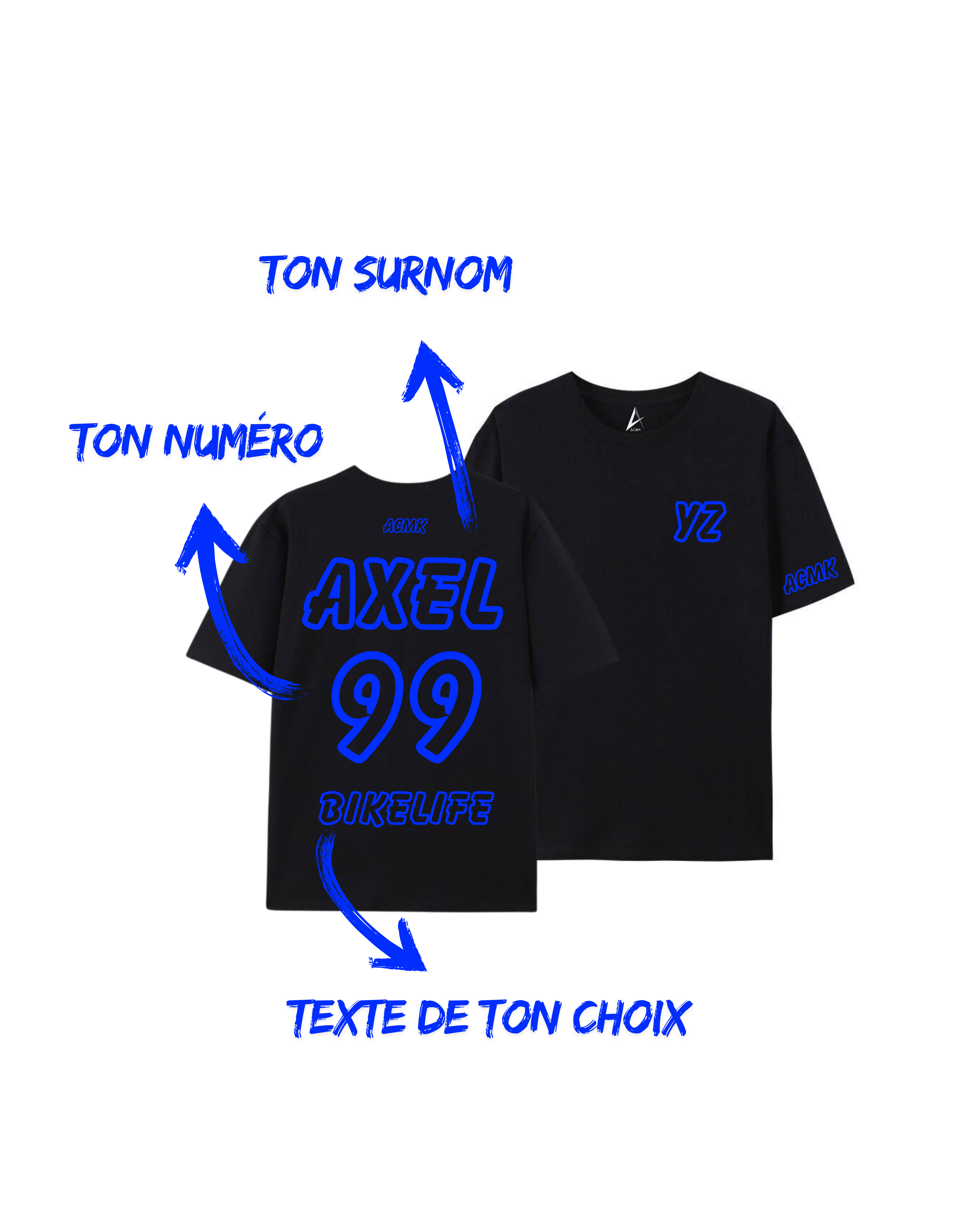 Tee-shirt YZ personnalisé - Numéroté