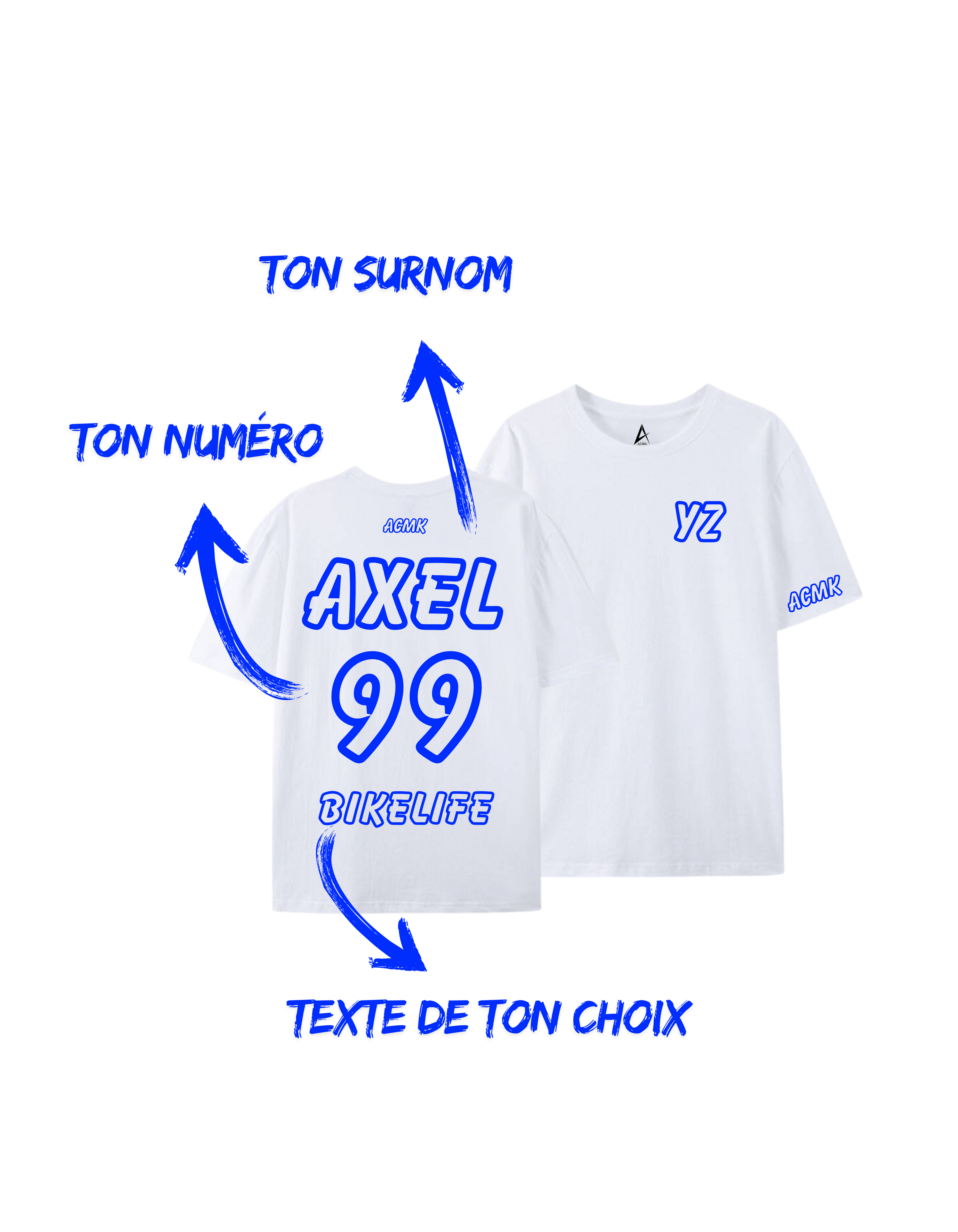 Ensemble YZ Blanc personnalisé - numéroté