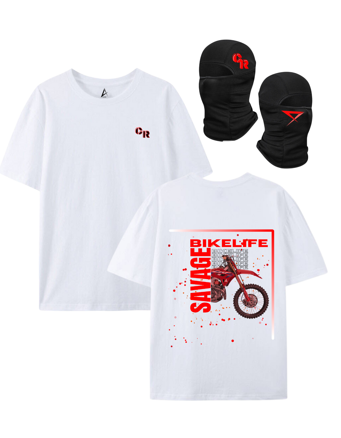 PACK SAVAGE T-shirt + CR balaclava - White