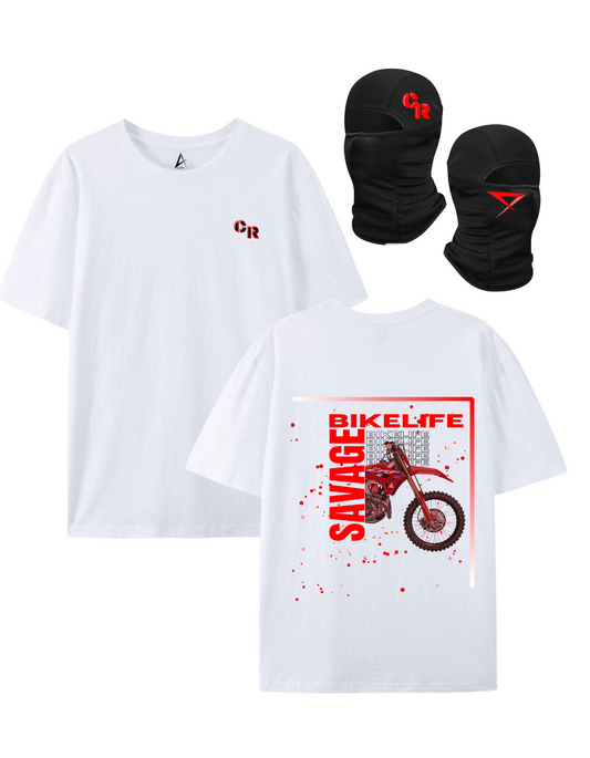 PACK SAVAGE T-shirt + CR balaclava - White