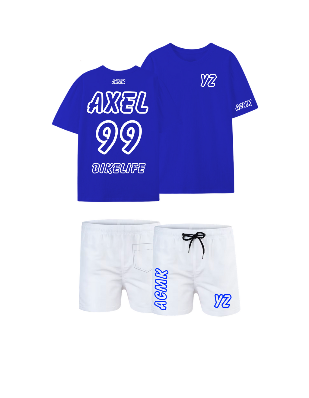 Ensemble YZ Bleu personnalisé - numéroté